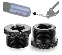 Confezione da 2 adattatori filettati a vite, scanalati da 3/8" femmina a maschio da 5/8", per supporto microfono blu, Yeti Pro, Blue Yeti X, Blue Snowball, Razer Seiren X, Razer Mini by Rigych (nero)