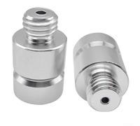 Confezione da 2 adattatori GNSS GPS in alluminio con filettatura maschio e femmina da 5/8" per prismi Total Station, rilevamento e aste - Compatibile con RTK e Prism