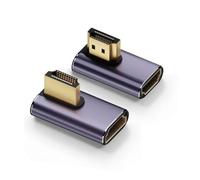 Confezione da 2 adattatori HDMI 8K ad angolo sinistro e destro a 90 gradi, 48 Gbps HDMI 2.1 UHD maschio a femmina, connettore extender con 8K @60Hz 4K @120Hz, HDR, 3D, ARC, compatibile con HDTV, PC