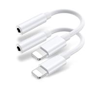 Confezione da 2 adattatori per cuffie Light Ning, certificato MFi, adattatore per cuffie da 3,5 mm, cavo audio da 3,5 mm, adattatore per cuffie per iPhone 14/13/12/11/X/XS Max/XR/8/7