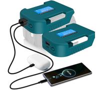 Confezione da 2 adattatori USB per batterie Makita 18 V agli ioni di litio, supporto per batteria, connettore per batteria, adattatore portatile con USB e ricarica rapida di tipo C (solo adattatore)