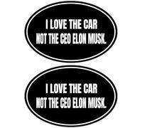 Confezione da 2 adesivi con scritta "I Love The CAR NOT The CEO" - Anti Elon was Crazy Stickers Funny Remret Musk Decals Cling (rotondo, 15,2 x 10,2 cm)