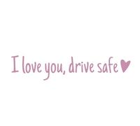 Confezione da 2 adesivi Drive Safe - 11 x 2 cm in vinile I Love You Drive Safe Heart Sticker, impermeabile, adesivo per specchietto retrovisore auto, Natale, San, Gi-fts per famiglia