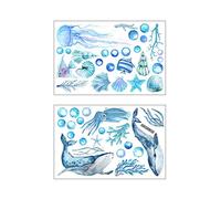 Confezione Da 2 Adesivi Murali A Tema Mare, Adesivi Decorativi Per La Cameretta Dei Bambini, Adesivi Murali Decorativi Autoadesivi, Adesivi Murali Luminosi, Adesivi Murali Creativi