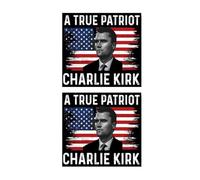 Confezione da 2 adesivi per paraurti auto Charlie Kirk Forever in Our Hearts, True American Hero, RIP Charlie Kirk Silenced But Not Forgotten Freedom Worth Fighting Fly High in Lovin Memory Truck