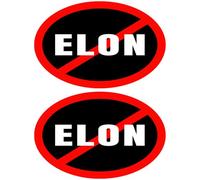 Confezione da 2 adesivi rotondi anti Elon per proprietari di Tesla, Musk Went Crazy Gift Accessorio Decalcomania per Model X Y 3 Adesivo per finestrino auto 15,2 x 15,2 cm (ellisse)