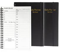 Confezione da 2 agenda giornaliera senza data, agenda per lista delle cose da fare, pianificazione oraria a spirale, manuale di gestione del tempo e planner 14,2 x 21,1 cm, 152 pagine