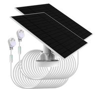 Confezione da 2, aggiornata, con luce di respirazione di avviso di ricarica. Pannello solare da 6 W compatibile con fotocamere Google Nest per esterni e interni e di seconda generazione (versione