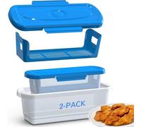 Confezione da 2 Agitatori per pastelli di pesce, Shaker per pastelli, Shreader per pastelli con vassoio per impanature, vaschetta con coperchi per friggere le ali di pollo Anelli di cipolla di pesce