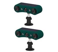 Confezione da 2 allarmi con sensore di movimento ad energia solare, sirena di sicurezza wireless per esterni con 13 allarmi, luci lampeggianti rosse e blu, design resistente alle intemperie, facile