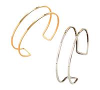 Confezione Da 2 Anelli Da Braccio Aperti, Anelli Da Braccio Aperti A Doppio Strato, Braccialetti, Braccialetti Aperti, Anelli Da Braccio Personalizzati Alla Moda, Gioielli Geometrici Impilabili