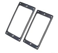 Confezione da 2 anelli di montaggio per pickup humbucker in metallo, telaio surround 92 x 46 mm con viti, parti di ricambio per chitarra elettrica basso, argento (nero)
