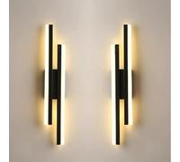 Confezione da 2 Applique da Parete lineari Nere, Moderne lampade da Parete a LED a Striscia Lunga, 3 modalità Colore, apparecchio di Illuminazione da Parete per Interni, 16 W, 19,6 Pollici, appli