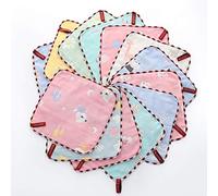 Confezione da 2 asciugamani quadrati in puro cotone con motivo casuale, fazzoletto quadrato in garza, asciugamano per saliva