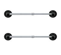 Confezione da 2 aste magnetiche per tende per porte in metallo, regolabili si estendono da 40,6 cm a 71,1 cm, asta magnetica per tende da bar per ferro e acciaio, senza trapano, non cadono, bianco