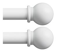 Confezione da 2 aste per tende bianche per finestre da 71 a 62 cm, regolabili con diametro di 5/8, set di 2, aste standard in metallo resistente, per soggiorno, camera da letto, facili da installare