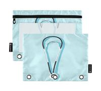 Confezione da 2 astucci per matite per raccoglitori a 3 anelli, con finestrella trasparente, con cerniera, per ufficio, università, forniture mediche, bisturi