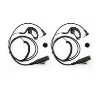Confezione da 2 auricolari bidirezionali per walkie talkie C, 3,5 mm, a forma di G, per radio Hytera PNC380, PNC380S, PNC360S, PNC370SE, EHS24, POC