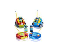 Confezione da 2 auto della polizia e auto da corsa radiocomandate a forma di cartone animato, per bambini,
