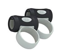 Confezione da 2 bacchette per principianti con impugnatura in silicone antiscivolo con anelli di controllo per la bacchetta della batteria, clip di riduzione della fatica