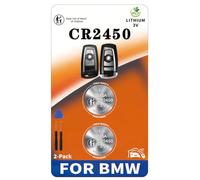 Confezione da 2 batterie CR2450 OEM di ricambio per BMW serie 2, 3, 5, 6, 7, X3, X4, ecc. (2009-2018) 320i 320xi 328i 328xi 335i 335is 335xi F22 F45 F46 528 i 528xi 535i 535xi 550i 550xi F32