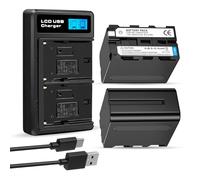 Confezione da 2 batterie di ricambio 8800 mAh per Sony NP-F970 e caricatore USB per Sony NP-F960 NP-F950 NP-F930 NP-F550 NP-F570 NP-F750, per Sony Handycams, Field Monitor, luce video