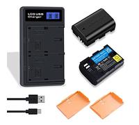 Confezione da 2 batterie LP-E6NH LP-E6 con doppio caricabatterie USB C, compatibili con Canon EOS 5D Mark IV, EOS 5D Mark II, EOS 5D Mark III, 7D Mark II, 7D Mark III, EOS 5DS, EOS 6D, EOS 7D, EOS 70D