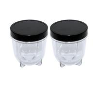 Confezione Da 2 Bicchieri Corti Con Coperchio Nero, Compatibili, Compatibili Con Magic Bullet, Frullatore E Spremiagrumi MB1001 250W