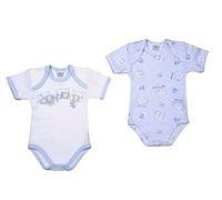 Confezione da 2 Body Americano Manica Corta Neonato NEONATA in Cotone GARZATO Pesante Invernale 100% Cotone. Disponibile in Tre Varianti Colore. Le Fantasie Sono Legate alla stagionalità