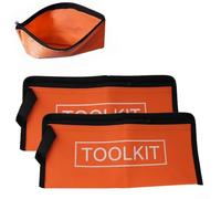 Confezione da 2 borse in tela Oxford resistente per attrezzi, organizer impermeabile con cerniera per elettricisti, 27,9 x 12,7 cm, custodia per attrezzi