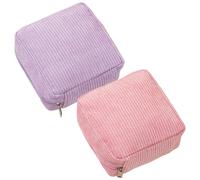 Confezione da 2 Borse Mestruali per Ragazze Adolescenti, Custodia Imbottita con Cerniera Completamente Aperta per Borsetta, 5, 12x5, 12x1, 57 pollici, Borsa Mest