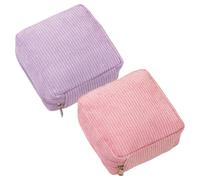 Confezione da 2 Borse Mestruali per Ragazze Adolescenti, Custodia Imbottita con Cerniera Completamente, Porta Assorbenti in Morbido Pile, 5, 12x5, 12x1, 57 pollici, Borsa Mest