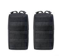 Confezione da 2 borse multiuso compatte impermeabili per campeggio, con cerniere di facile accesso e cinghie Molle per la flessibilità di fissaggio (nero)