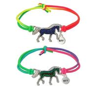 Confezione da 2 Braccialetti dell'umore per bambini Braccialetti cavallo che cambiano colore Gioielli dell'umore sensibili alla temperatura con fascia elastica per ragazze, ragazzi, amici, Día de Pas