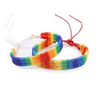 Confezione da 2 braccialetti Gay Pride LGBT arcobaleno, braccialetti dell'amicizia LGBT Gay Pride arcobaleno braccialetto dell'amicizia, Misura unica, Nylon, Nessuna pietra preziosa