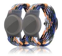 Confezione da 2 braccialetti per bambini compatibili con AirTag, GPS Kid Tracker Holder intrecciato per Apple Air Tag, cinturino in nylon regolabile anti-smarrimento per bambini e anziani
