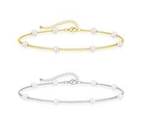 Confezione Da 2 Bracciali Di Perle Da Donna, bracciale Eleganti, Alla Moda E Versatili, Semplici, Accessori Di Abbigliamento