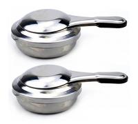 Confezione da 2 bruciatori per fonduta, fornello ad alcool portatile in acciaio inossidabile con maniglia e copertura di sicurezza Riscaldatore ad alcool per cucinare, grigliare, riscaldare bruciator