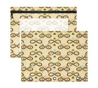 Confezione da 2 buste portadocumenti formato A4, con motivo a nodo a farfalla, 31 x 24 cm, impermeabile, in poliestere, con finestra in PVC trasparente, organizer per cancelleria per il rientro a