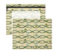 Confezione da 2 buste portadocumenti formato A4, con stampa a nodo a farfalla, 31 x 24 cm, impermeabile, in poliestere, con finestra in PVC trasparente, organizer per cancelleria per il rientro a
