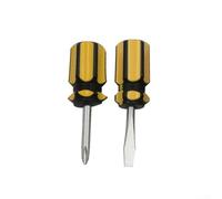 Confezione da 2 cacciaviti tozzi con manici corti, testa piatta da 6 mm e tipi a taglio per applicazioni in spazio limitato