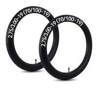 Confezione da 2 camere d'aria for moto 2.75/3.00-19, pneumatici di ricambio 70/100-19 con valvola dritta, adatti for moto da cross, e-bike, pit bike e altro ancora.
