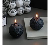 Confezione da 2 candele a forma di luna, 100 g, in cera di soia, decorativa, profumata, per foto da tavolo, regalo da uomo, perfette per meditazione, sollievo dallo stress, per migliorare l'umore, per