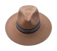 Confezione da 2 cappelli da sole da uomo a tesa larga, lavabili, delicati sulla pelle, da spiaggia per il cappello di paglia da uomo, cachi, Taglia unica