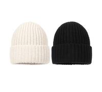 Confezione da 2 Cappelli Lavorati A Maglia, Berretti Caldi, Cappelli Lavorati A Maglia da Donna, Cappelli Freddi Invernali, Cappelli Casual Semplici