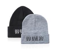 Confezione da 2 Cappelli Ricamati con Lettere, Cappelli Caldi Lavorati A Maglia, Cappelli Lavorati A Maglia alla Moda, Accessori di Abbigliamento, Cappelli Lavorati A Maglia Elastici