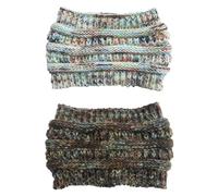 Confezione Da 2 Cappelli Vuoti A Pois Colorati, Cappelli Di Lana Elastica, Caldi Cappelli Lavorati A Maglia, Cappelli A Coda Di Cavallo, Cappelli Invernali Da Donna