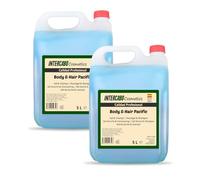 Confezione da 2 caraffe gel doccia e shampoo 2 in 1 Fresca Blu 5 litri - totale 10 litri - formula per l'igiene di pelle e capelli - uso quotidiano in hotel, palestre o alloggi - Intercabo Cosmetics