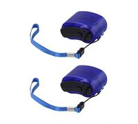 Confezione da 2 caricabatterie a manovella per telefono, generatore di dinamo USB per power bank, caricabatterie manuale portatile con torcia a LED per campeggio ed escursionismo all'aperto (blu)