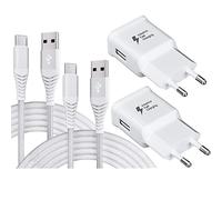 Confezione da 2 Caricabatterie con cavo di Ricarica USB C Nylon Tipo C cavo di Ricarica Rapida per Samsung Galaxy S21 S20 S8 S8+ S9 S9+ S10 S10 Plus A10e A50 A51, Ricambio Originale Caricatore Rapido